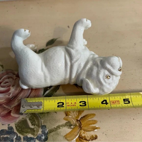 Lenox Ivory 24kt Gold Hand Painted Bulldog Figurine - Picture 6 of 9